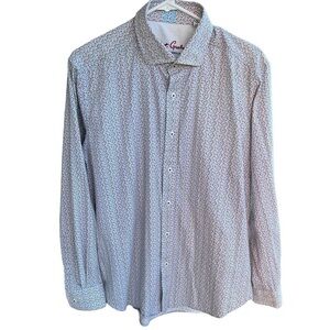 Robert Graham Modern American Micro Paisley Button Down Shirt Large Tailored Fit